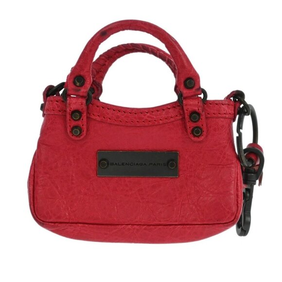 Balenciaga Red Bag Charm Coin Case Key Ring 253199･5765･1669 Small Good XX07125 - Picture 2 of 7